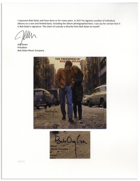 Bob Dylan Signed Album ''The Freewheelin' Bob Dylan'' -- With PSA, Roger Epperson & Jeff Rosen COAs